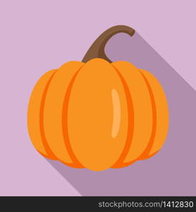 Raw pumpkin icon. Flat illustration of raw pumpkin vector icon for web design. Raw pumpkin icon, flat style