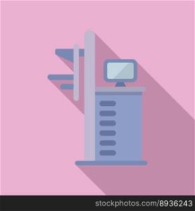 Ray mammography machine icon flat vector. Breast cancer. Clinic patient. Ray mammography machine icon flat vector. Breast cancer