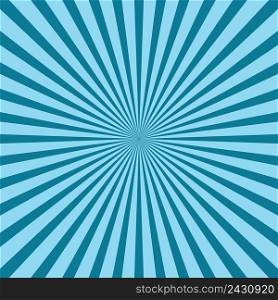 Rays, beams element. Radiating, radial, merging lines Abstract circular geometric shape. Sunburst, starburst shape on white. Vector blue pattern background