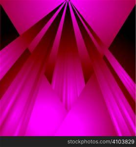 rays of magenta light stream from the sky onto a stage