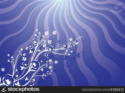 rays with floral vector illustration