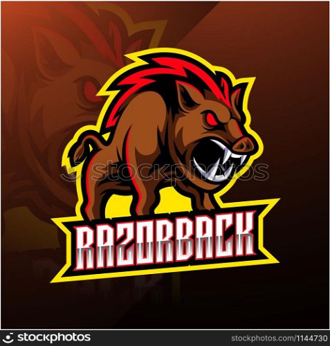 Razorback sport mascot logo design
