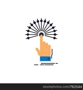 reach, Touch, destination, digital, analytic Flat Color Icon Vector