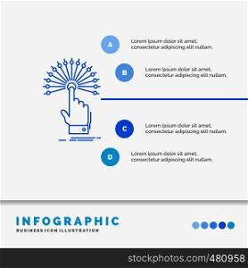 reach, Touch, destination, digital, analytic Infographics Template for Website and Presentation. Line Blue icon infographic style vector illustration. Vector EPS10 Abstract Template background