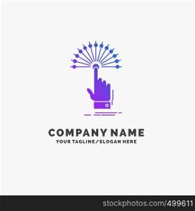 reach, Touch, destination, digital, analytic Purple Business Logo Template. Place for Tagline.. Vector EPS10 Abstract Template background