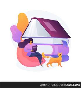 Read a book abstract concept vector illustration. Spend time in self-isolation, reading habits, fictional world, home library, read with children, download e-book free online abstract metaphor.. Read a book abstract concept vector illustration.