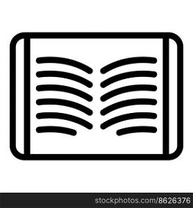 Read study icon outline vector. Digital book. Online library. Read study icon outline vector. Digital book