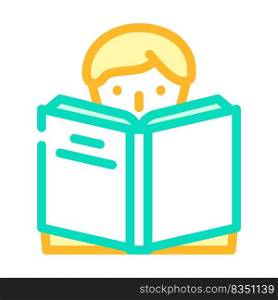 reading book color icon vector. reading book sign. isolated symbol illustration. reading book color icon vector illustration