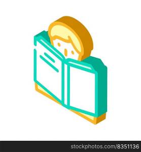reading book isometric icon vector. reading book sign. isolated symbol illustration. reading book isometric icon vector illustration