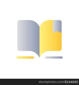 Reading e book flat gradient two-color ui icon. Digital library. Ebook reader. Educational platform. Simple filled pictogram. GUI, UX design for mobile application. Vector isolated RGB illustration. Reading e book flat gradient two-color ui icon