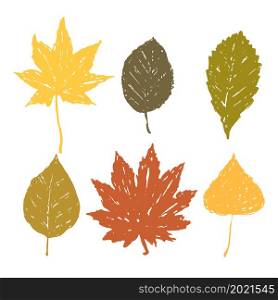 Ready for cards, posters, prints and other usage. Vector set of bright autumn leaves of different trees