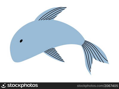 Ready for cards, posters, prints and other usage. Vector fish design element for logo or sticker