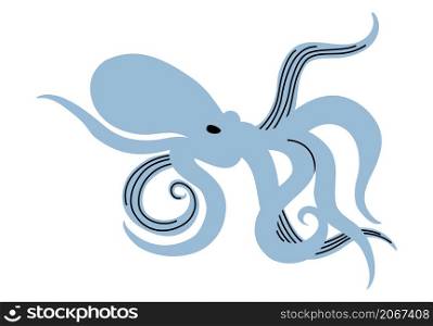 Ready for cards, posters, prints and other usage. Vector octopus design element for logo or sticker