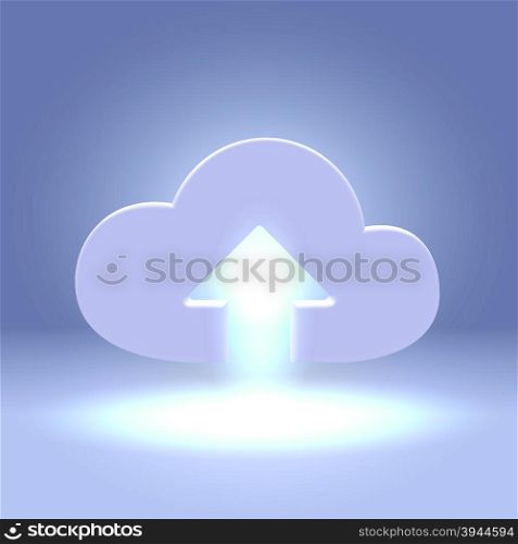 Ready to upload cloud - futuristic media wireless technology illustration
