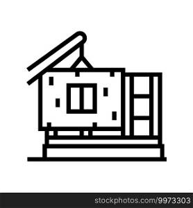 ready wall for building house line icon vector. ready wall for building house sign. isolated contour symbol black illustration. ready wall for building house line icon vector illustration