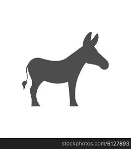 Real Donkey. Illustration Donkey Silhouette Isolated on White Background - Vector