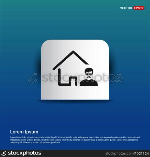 Real Estate Agent Icon - Blue Sticker button