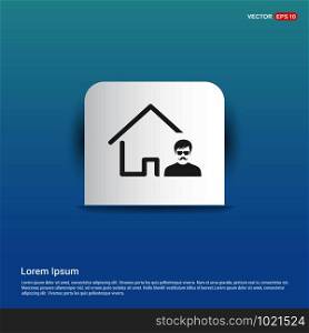 Real Estate Agent Icon - Blue Sticker button