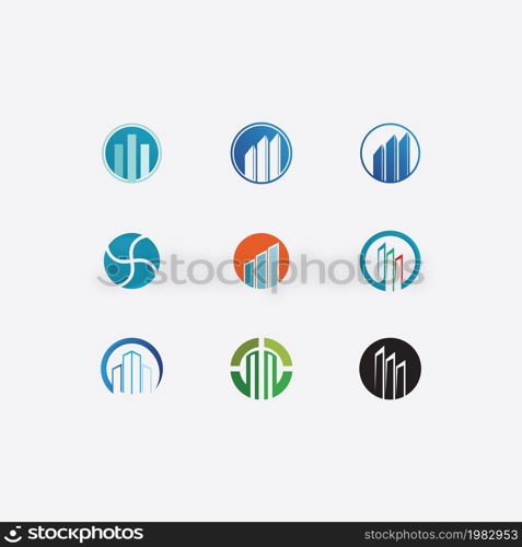 Real estate and home buildings vector logo icons template