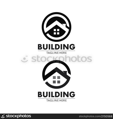 Real estate and home buildings vector logo icons template