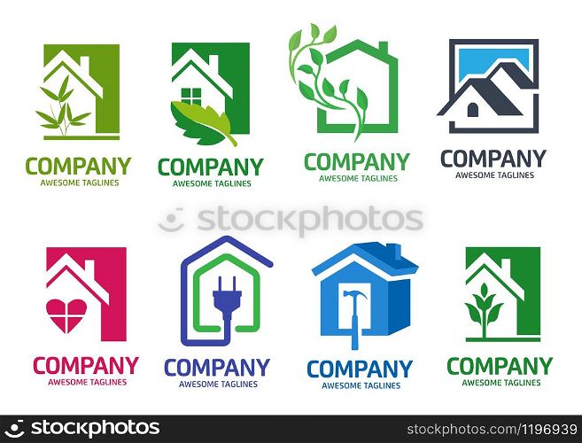 Real Estate and house Design vector. ,House Home Housing Agent Logo Symbol Collection Set