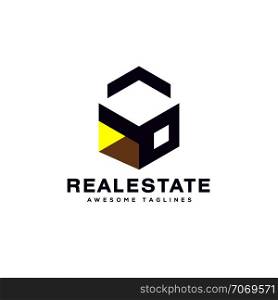 real estate building house and interior 3d style logo vector, building, renovation house businesses logo