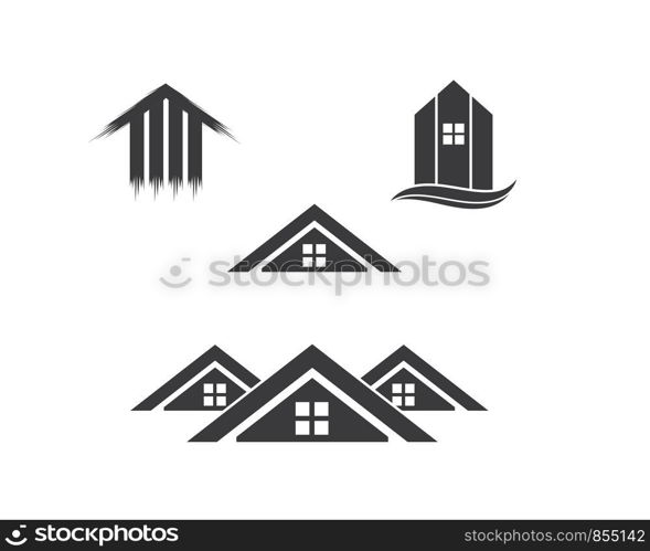 real estate building icon vector template logo illustration