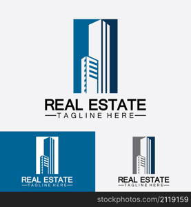 Real Estate Business Logo Template, Building, Property Development, and Construction Logo Vector