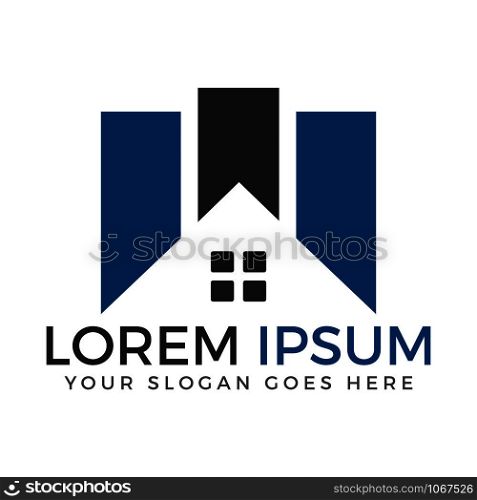Real estate company logo vector design. Home with window. Property and Construction Logo design