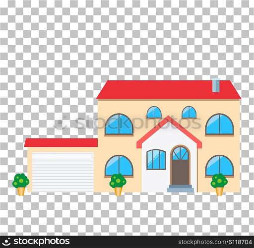 Real estate concept. Small house. House icon. Isolated house. Home house in flat design style. Colorful residential houses. Home, building, house exterior, real estate, family house, modern house