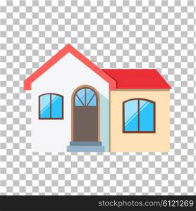 Real estate concept. Small house. House icon. Isolated house. Home house in flat design style. Colorful residential houses. Home, building, house exterior, real estate, family house, modern house