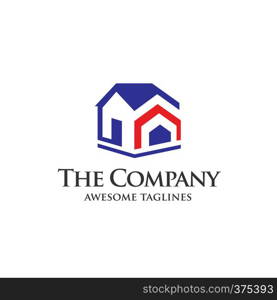 Real estate development with arrow logo concept icon, Building logo illustration