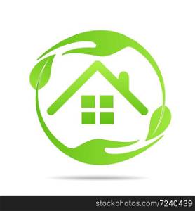 Real Estate, Eco House design vector template