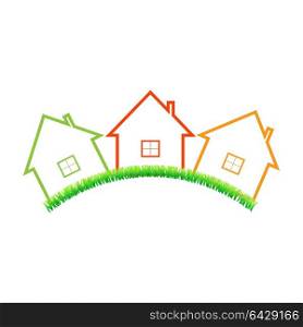 Real estate home on a white background.. Real estate home on a white background. Vector illustration .