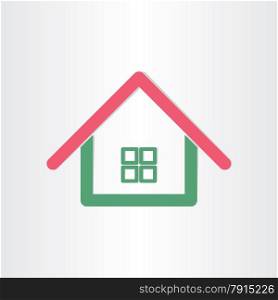 real estate house icon red green home business sing emblem sale