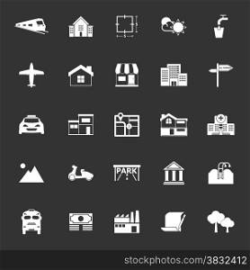 Real estate icons on gray background, stock vector