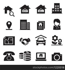 Real estate icons Vector illustration symbol set