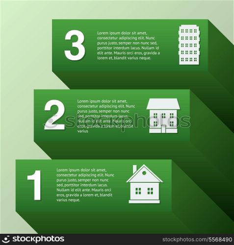 Real estate infographic set with buildings vector illustration