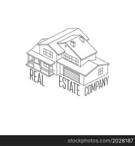 Real estate isometric logo icon. For web design and application interface, also useful for infographics. Vector dark grey. Vector illustration.. Businessman with briefcase thin line icon. For web design and application interface, also useful for infographics. Vector dark grey. Vector illustration.