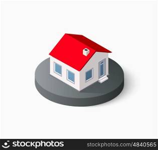 Real Estate isometric. Real Estate isometric building icon for web and mobile includes urban element in a flat style. Modern minimalistic color design