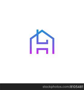 Real estate letter h logo in a house home Vector Image