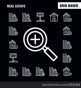 Real Estate Line Icon Pack For Designers And Developers. Icons Of Real Estate, Help, Home, House, Info, Real Estate, Vector