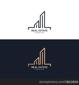 Real estate logo and icon design concept