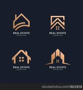 Real estate logo and icon design concept
