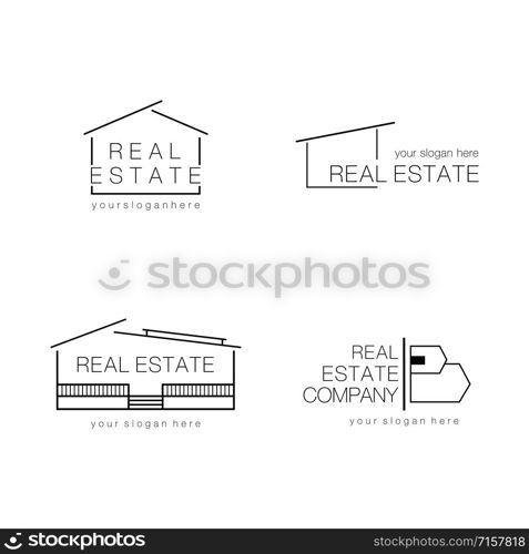 Real Estate Logo Design Modern and Minimalist Vector Illustration