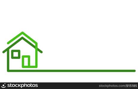 Real Estate Logo, green house on white, stock vector illustration