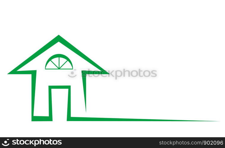 Real Estate Logo, house on white, stock vector illustration