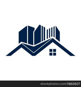 Real estate logo icon vector template illustration trendy.