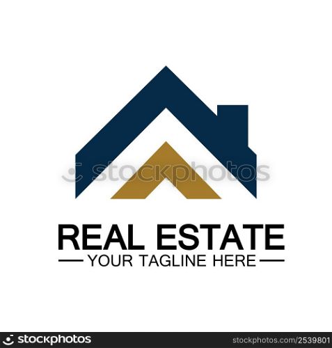 Real Estate Logo Template, Building, Property Development, and Construction Logo Vector