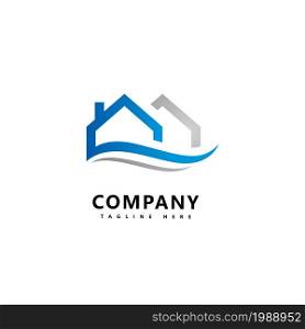 Real estate logo template vector.Abstract house icon